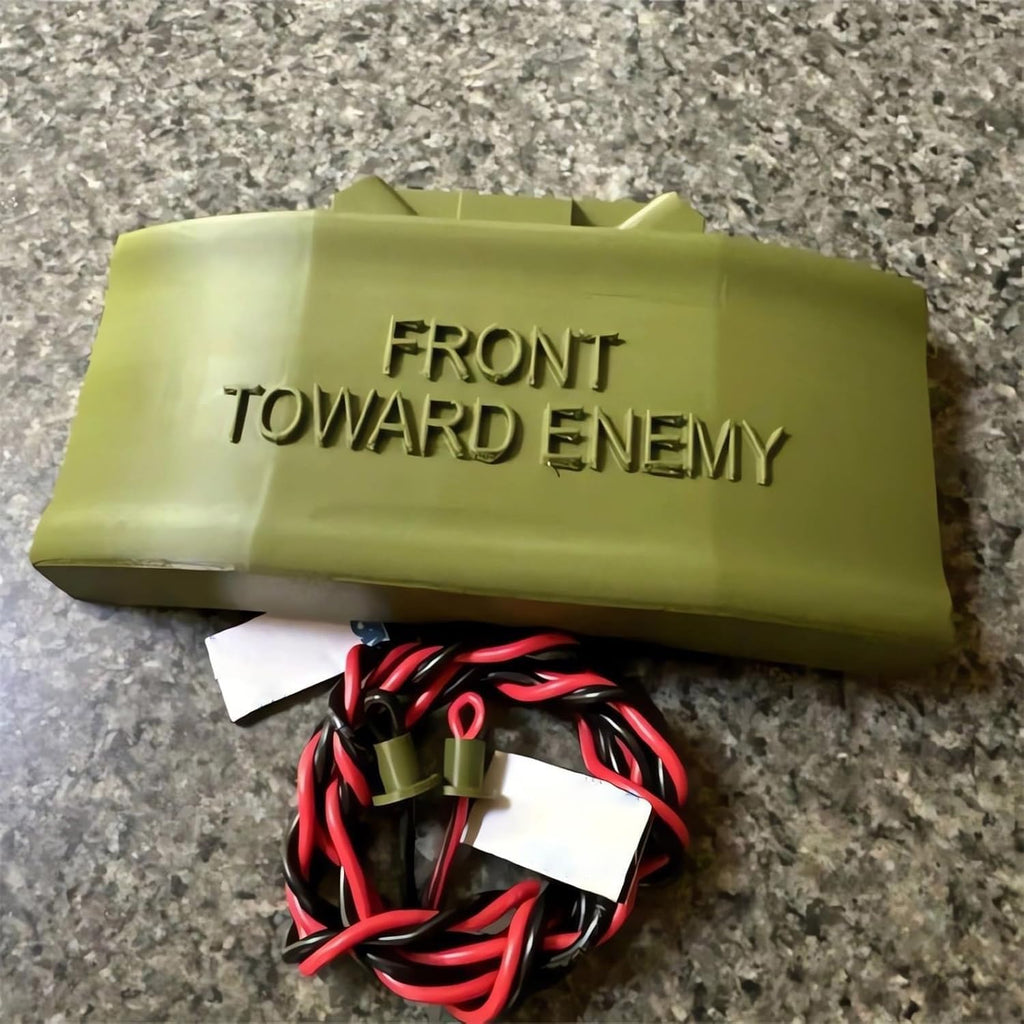 😈 Fake Mine Doorbell Prank Sign – Funny “Front Toward Enemy” No Soliciting Doorbell Cover for Home Entryway & Delivery Driver Reactions