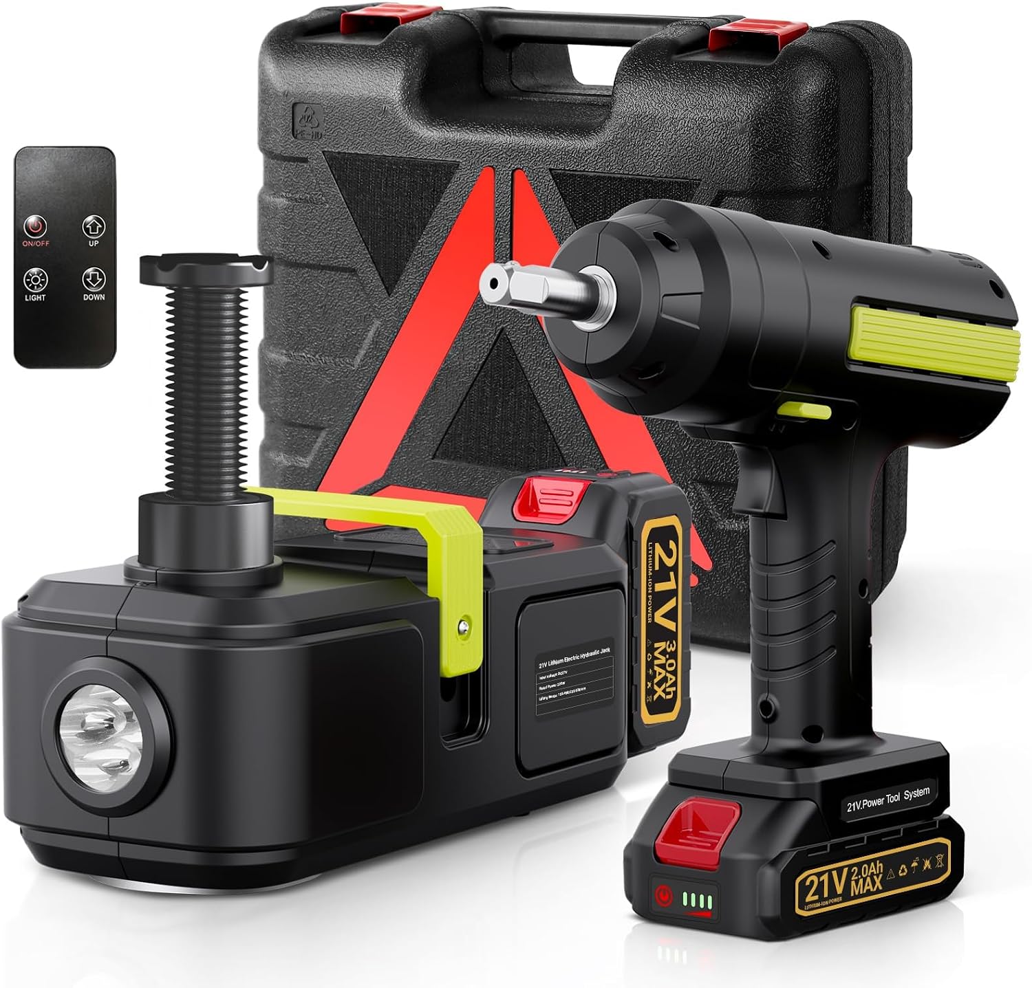 E-HEELP Electric Car Jack Kit 5 Ton 12V with Impact Wrench, 6.1-17.7 in | For SUVs, MPVs, Sedans and Trucks; Ideal for Tire Changes, Garage Repairs and Roadside Use