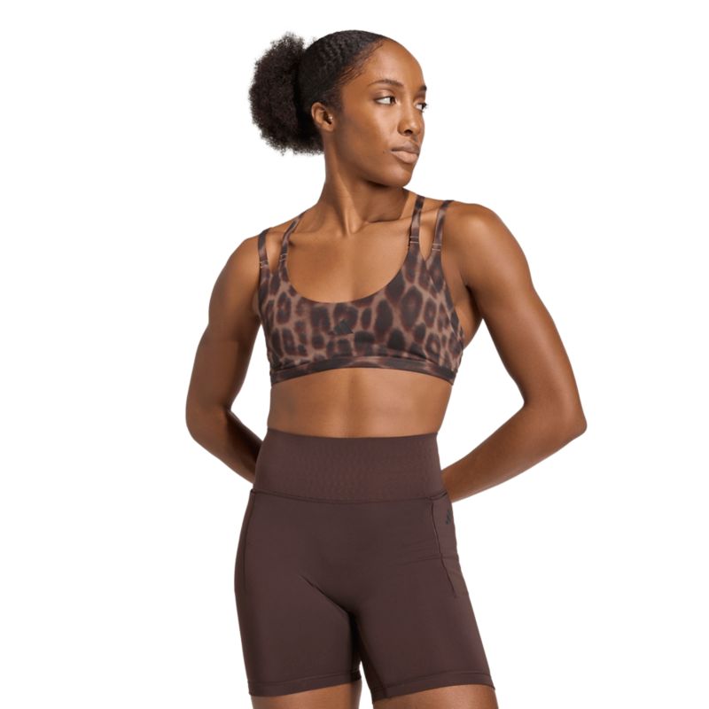Adidas Optime Workout Leopard Strappy Light Support Bra sportmelltartó