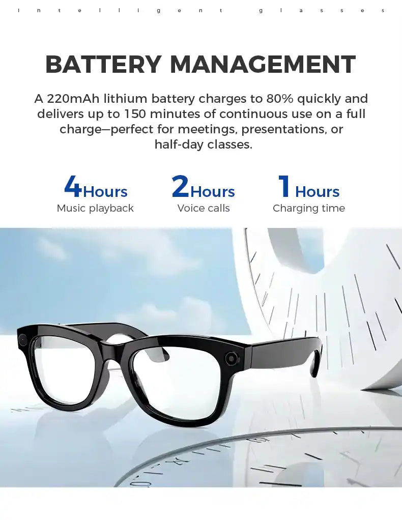 AI Vision Smart Glasses™— Display Smart, Camera, Music, Real-time Translation and AI Assistant