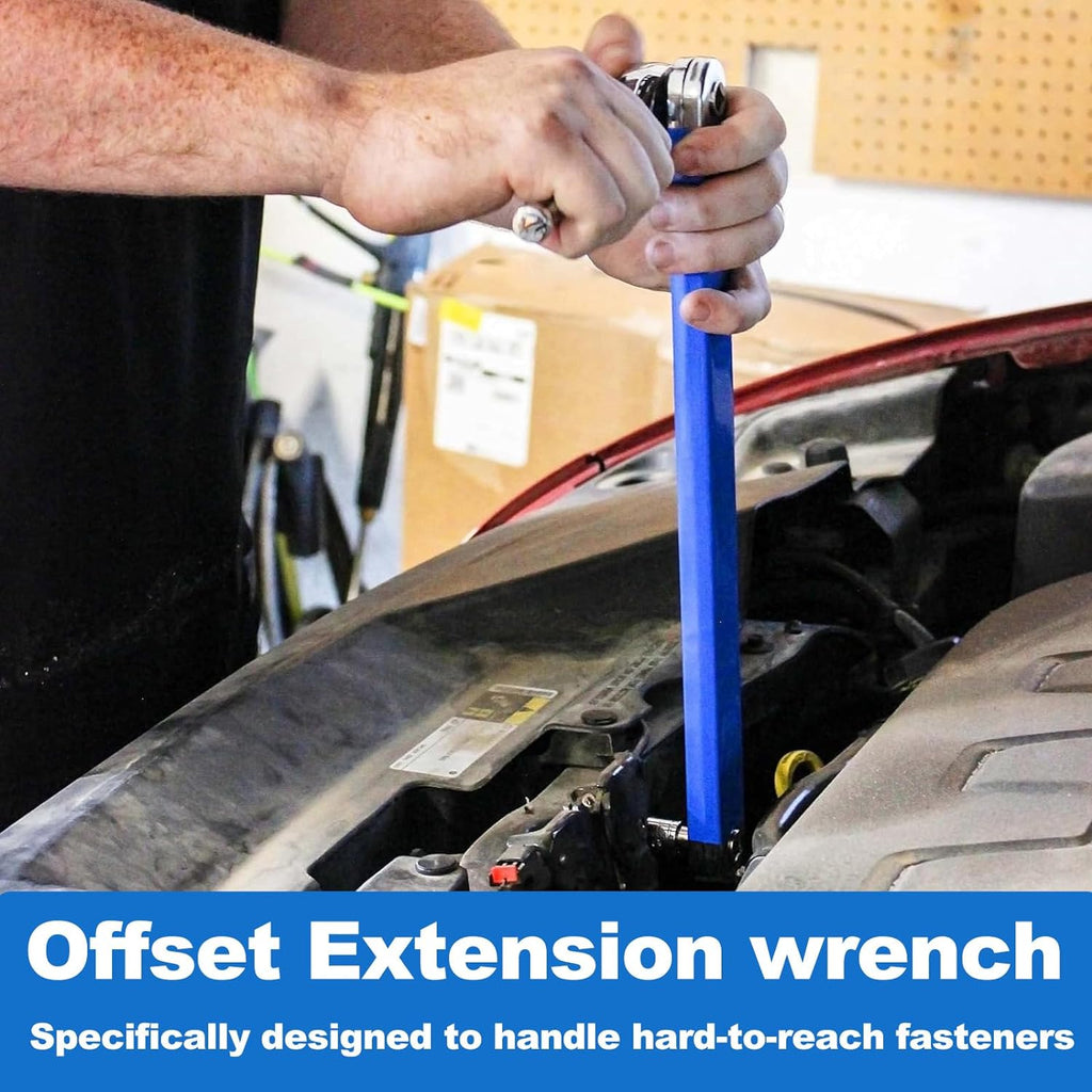 Offset Extension Wrench with Square Drive Adapters